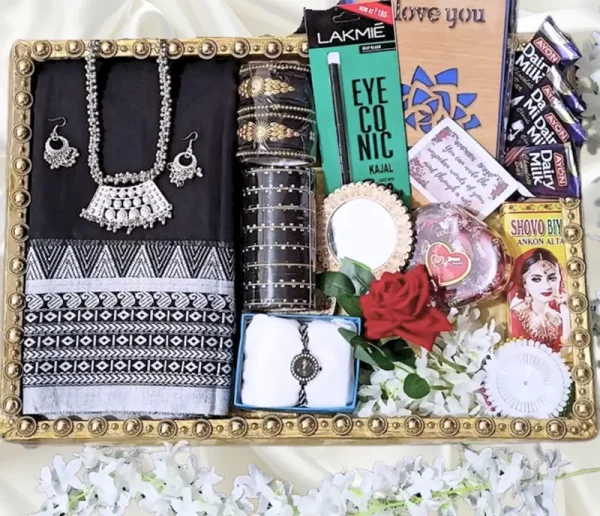 black saree , tangailer saree.