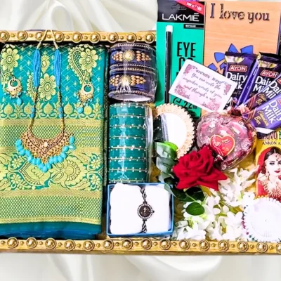 c green saree katan