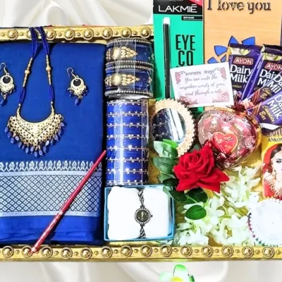 blue arrong cotton saree.
