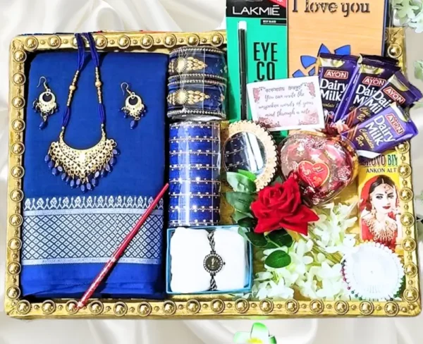 blue arrong cotton saree.